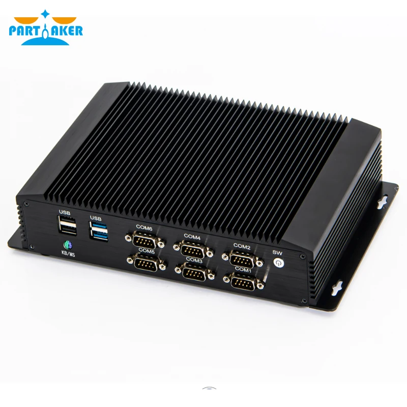 Industri Mini PC Intel Core i7 8550U i5 8250U i3 7167U i5 7267U dengan 6COM RS232 RS422 RS485 HDMI VGA GPIO PS2 Port