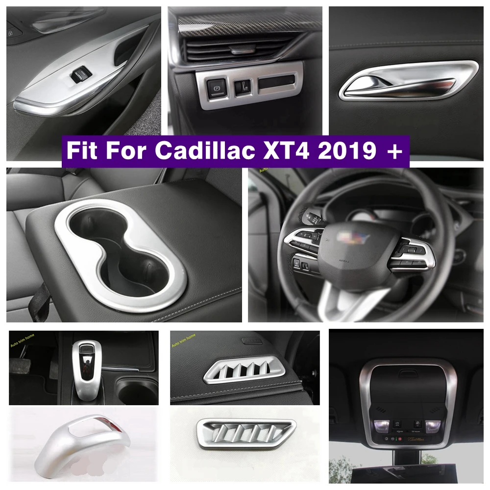 

Auto Gear Shift Head / Light Lamp Control Switch / Window Lift Button / Steering Wheel Cover Trim For Cadillac XT4 2019 - 2022