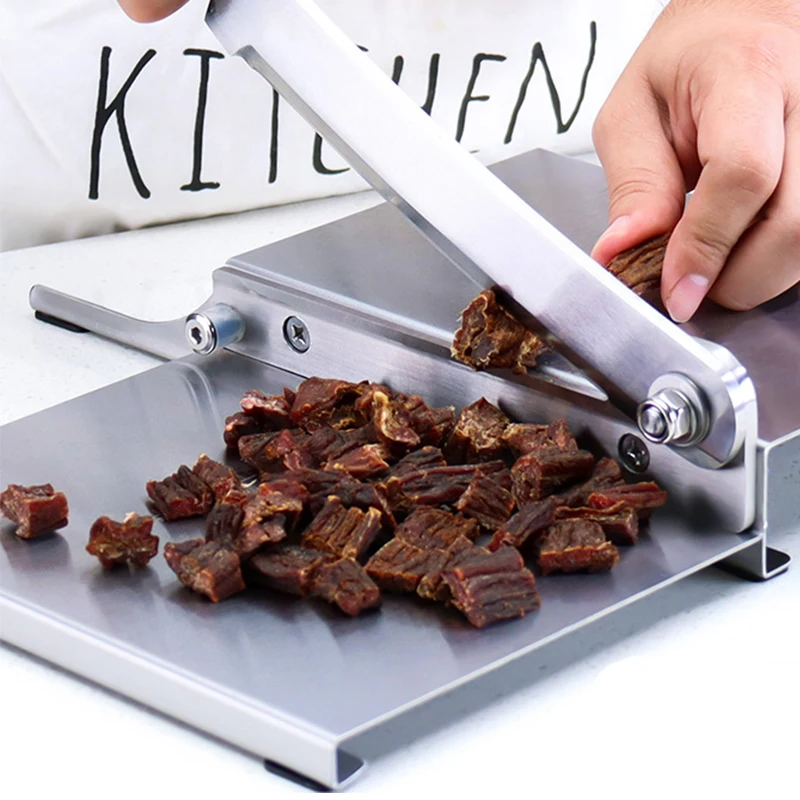 

Small Meat Slicer Beef Jerky Bacon Herbs Nougat Ejiao Pastry Cutting Machine Stainless Steel Food Meat Cutter