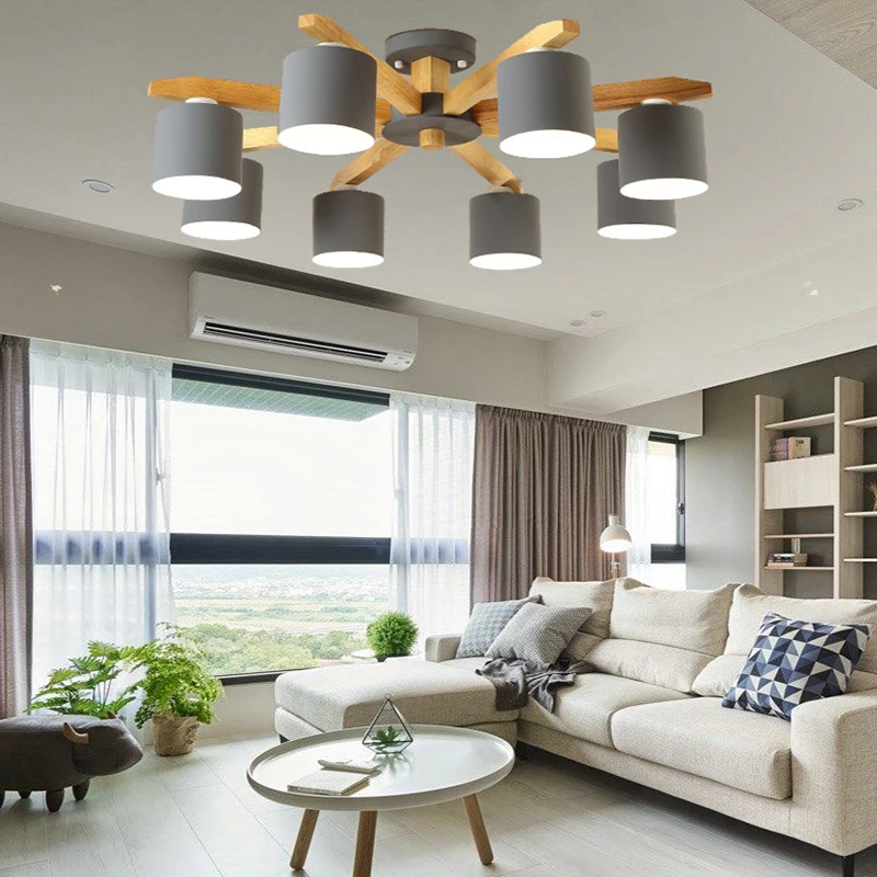 living room ceiling chandelier kitchen E27 bulb chandelier bedroom ceiling lamp wooden interior decoration chandelier lightings