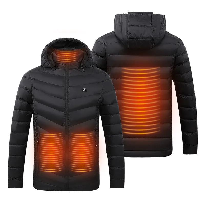 

2022 NEW Winter Men'S Intelligent Four Zone Padded Usb Charging Heating Hooded Constant Temperature Cotton Jacket