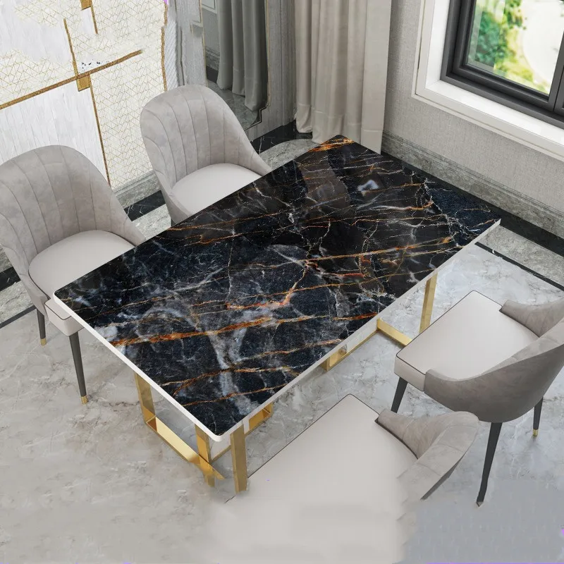 

2020 Creative Marble PVC Table Cloths Soft Glass Crystal Boards Placemats Waterproof Rectangle Table Cover Pads Home Textiles