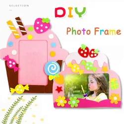 2 pçs diy não-tecido 3d photo frame brinquedo artesanal diy artesanato material pacote de decoração para casa auxiliares de ensino brinquedos para meninas