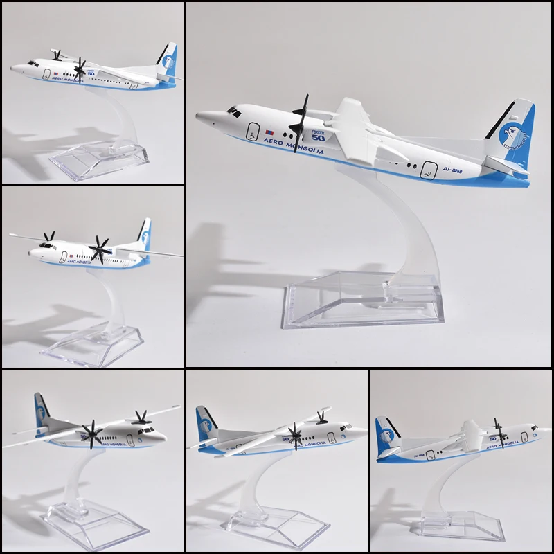 JASON TUTU 16ซม.Aero มองโกเลีย Fokker F50 ERJ 145เครื่องบินเครื่องบินเครื่องบินรุ่น Diecast โลหะ1/400 Scale Drop การจัดส่ง