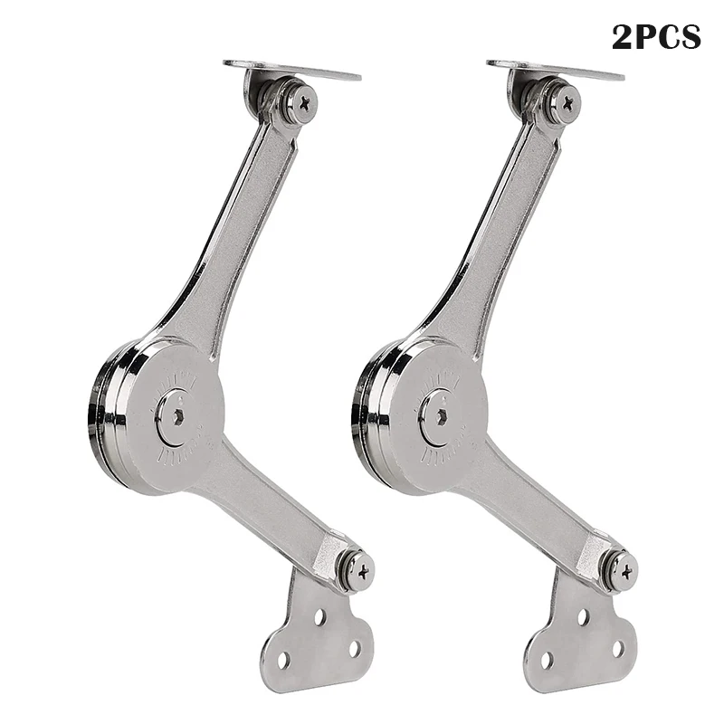 2Pcs Heavy Duty Lid Support Hinges Soft Close Folding Lid Stay Hinge Keep Lid Hinge Open for Cabinet Kitchen Wardrobe Hardware