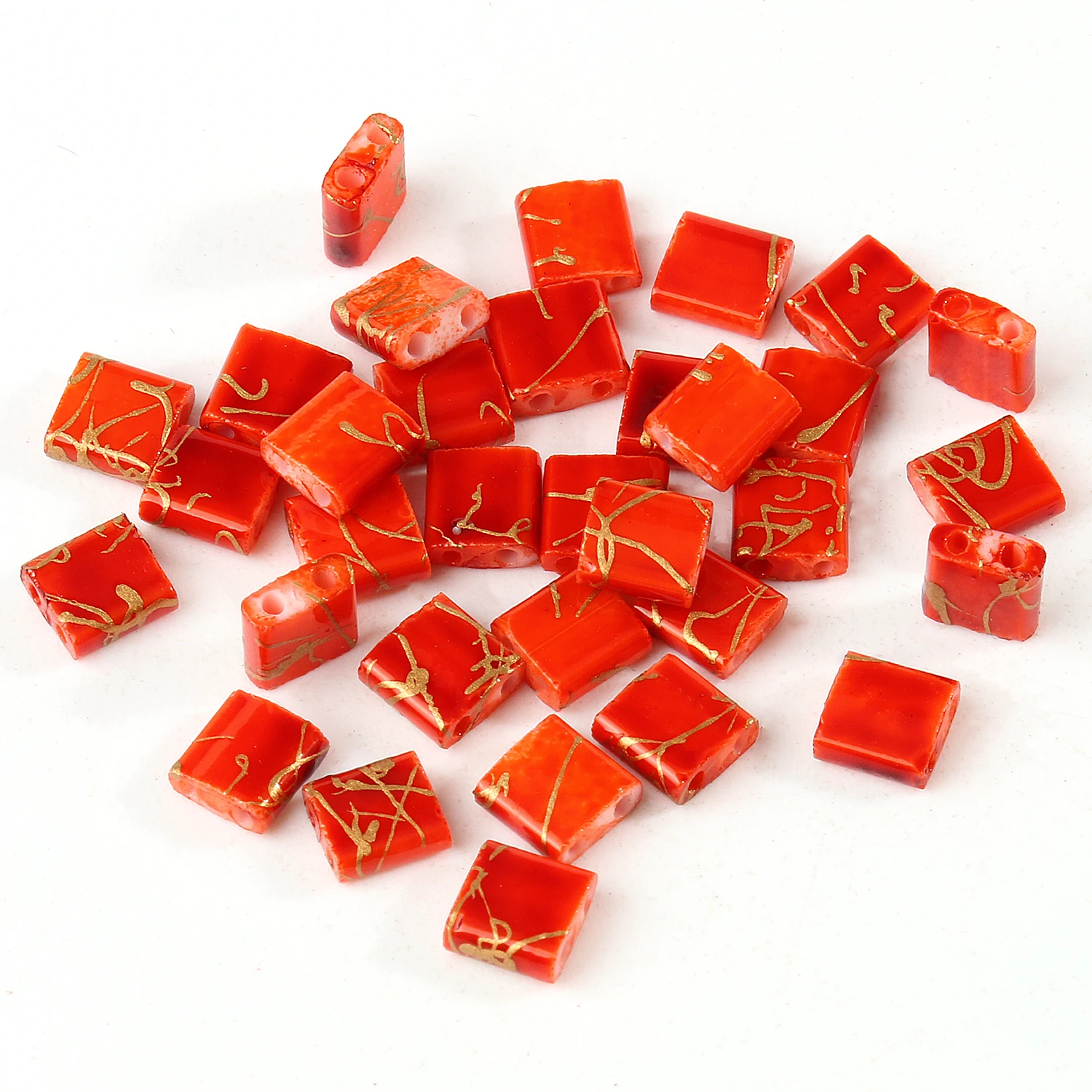 50pcs Two Hole Beads Multicolor Czech Glass Seed Beads for Jewelry Making Needlework Bracelets Accessories 5mm