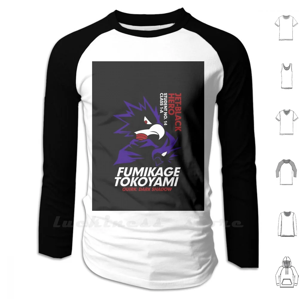 Boku No Hero Academia - Fumikage Tokoyami Long Sleeve Men Teenage Baseball Shirt Fumikage Tokoyami Tokoyami Boku No Hero