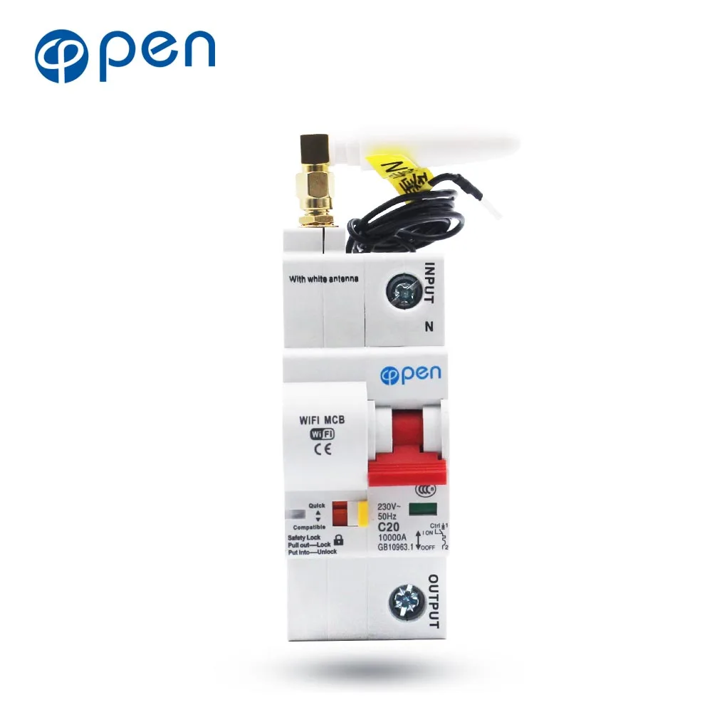 ÖFFNEN 1P 20A Fernbedienung Wifi Circuit Breaker/Smart Switch/Intelligente Automatische Recloser überlast/kurzschluss schutz