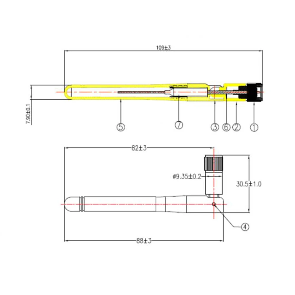 LILYGO® TTGO WIFI Dual-Band Antenna 2.4G 2dbi Wireless Module RP-SMA Female Pin Router 109MM IPX IPEX Vertical Good Connector