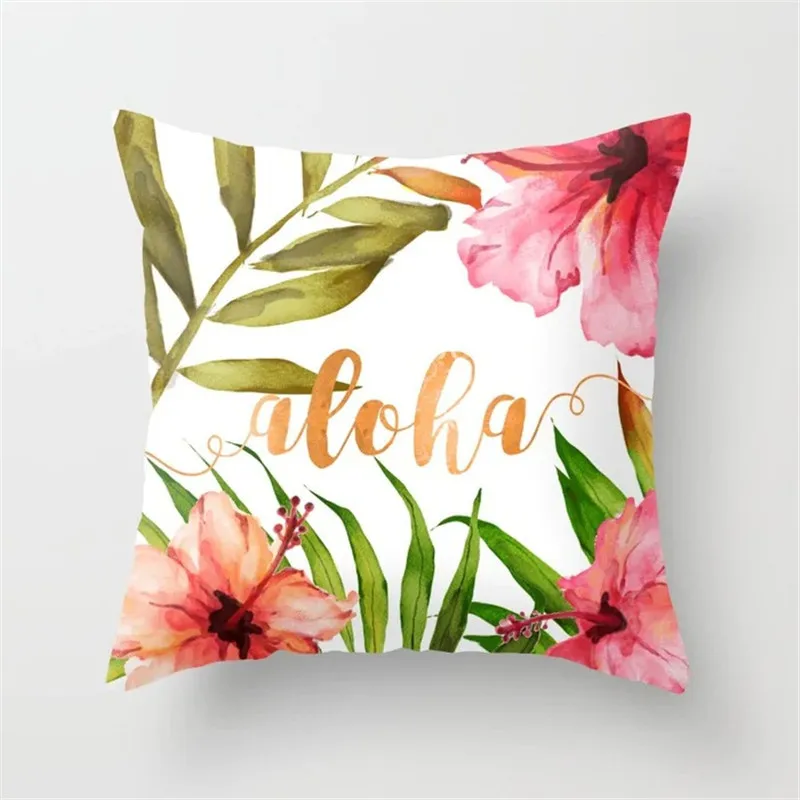 New Floral Hot English Phrases Letters Cushion Cover Sofa Car Chair Throw Pillows Cover Decorative Livingroom Modern Pillowcase