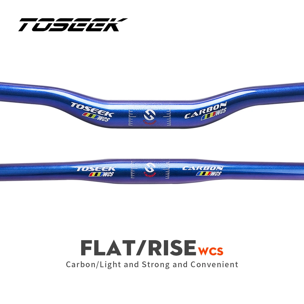 

TOSEEK WCS Mtb Carbon Handlebar Bicycle Handlebar 31.8*580-760mm Dazzle Blue To Purple Handlebars For Mountain Bike Accessories