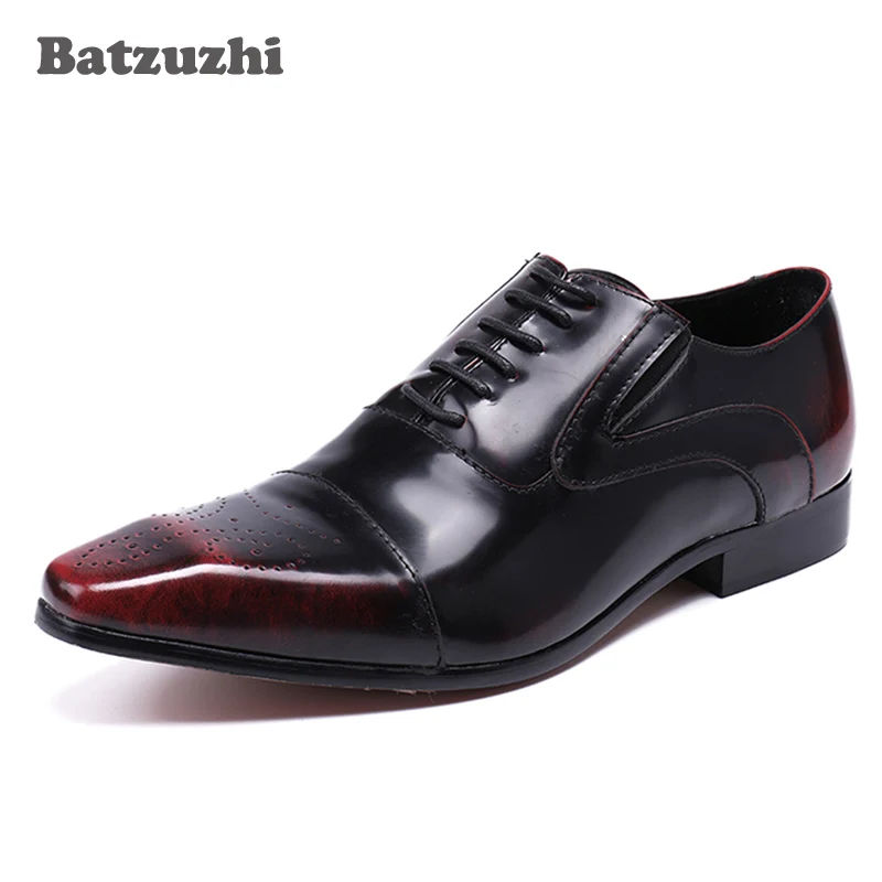 

Batzuzhi Luxury Fashion Man Shoes Lace- Up Leather Dress Shoes Men Oxford Shoes for Men Wedding/Business Sapatos Masculino