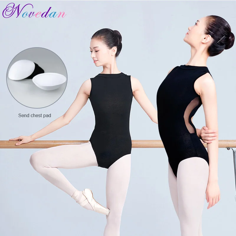 Women Ballet Costumes Gymnastics Leotard Bodysuit Backless Lace Cotton Dance Costume Adult Ballet Leotards