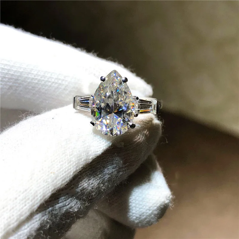 

100% 14K Gold ring 2ct D color VVS Moissanite Diamond Ring Wedding ring With national certificate