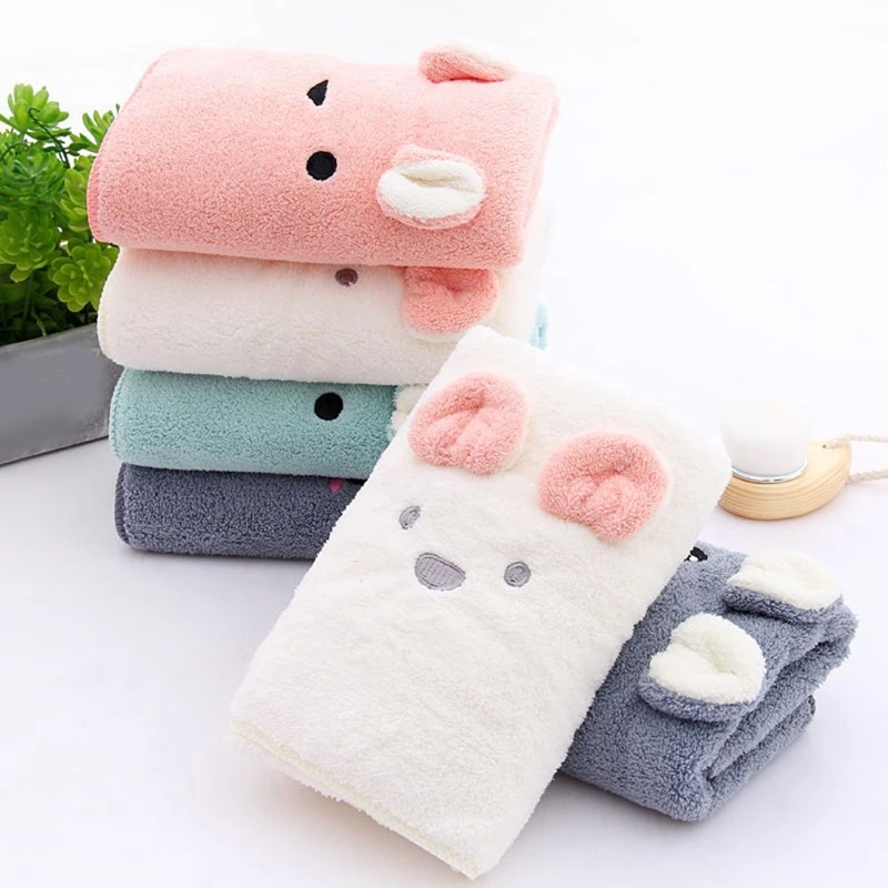 Cute Bunny Bath Towel for Adults Kids Ultra Soft Towel Hand Face Towels Coral Velvet Highly Absorbent Washcloths For Home