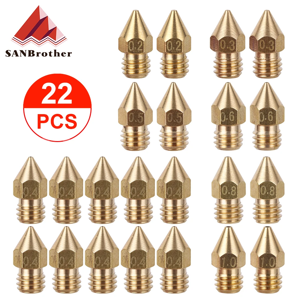 

3D Printer Nozzles MK8 Extruder Nozzle Extruder Print Head 1.75mm for 3D Printer Anet A8 Makerbot MK8 Creality CR-10 Ender 3