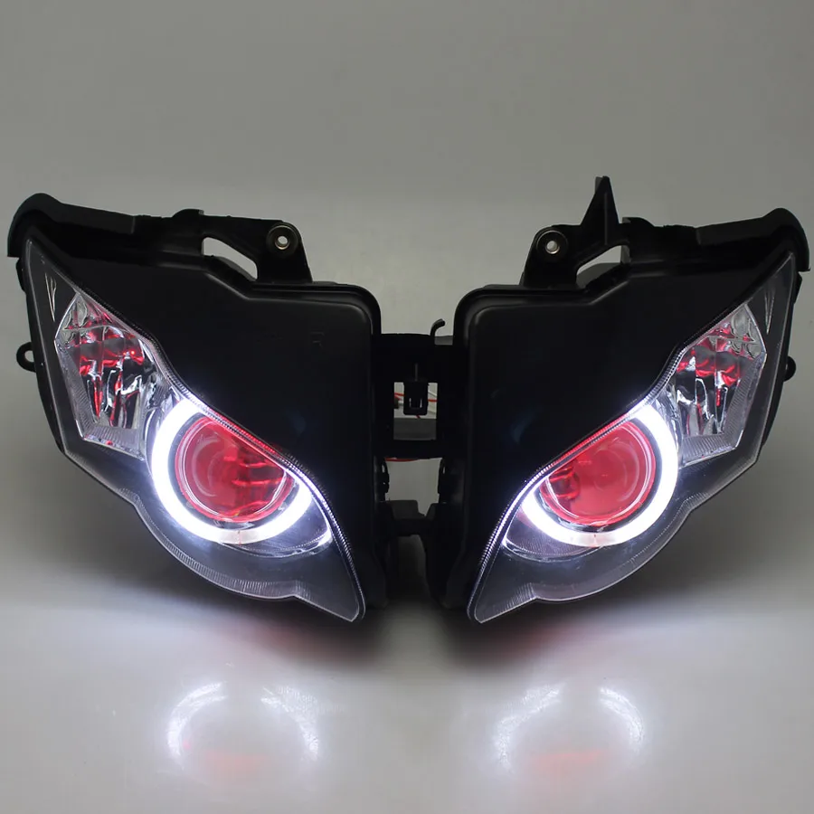 

Motorcycle Head Lamp Fully Assembled Projector Headlight Assembly HID Red Demon White Angel Eyes for Honda CBR1000RR 2008-2011