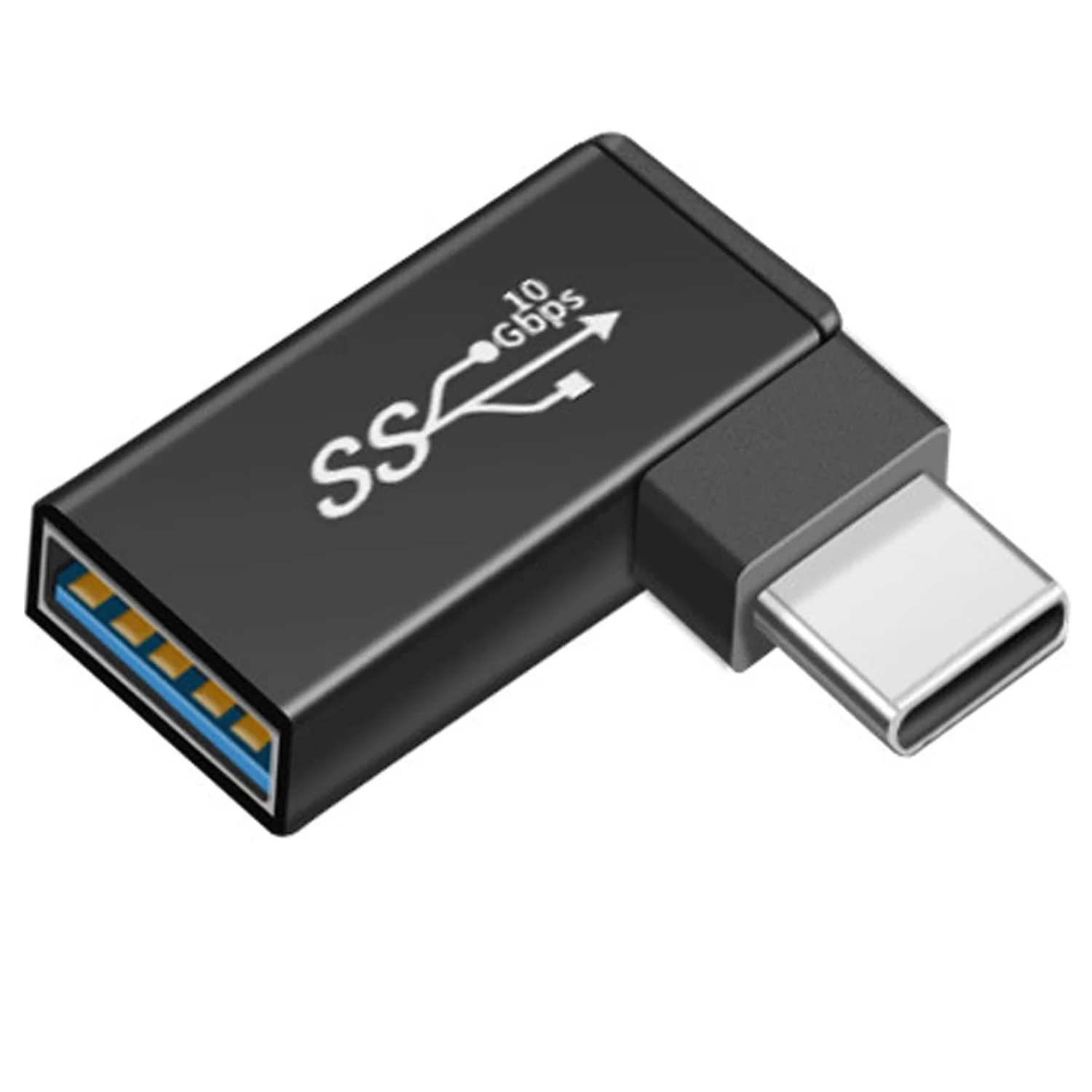 2pcs Right Left Angle 90 Degree USB Type C 3.1 Male to USB 3.0 A Female 10Gbps Data Charging Adapter Connector for Laptop Phone