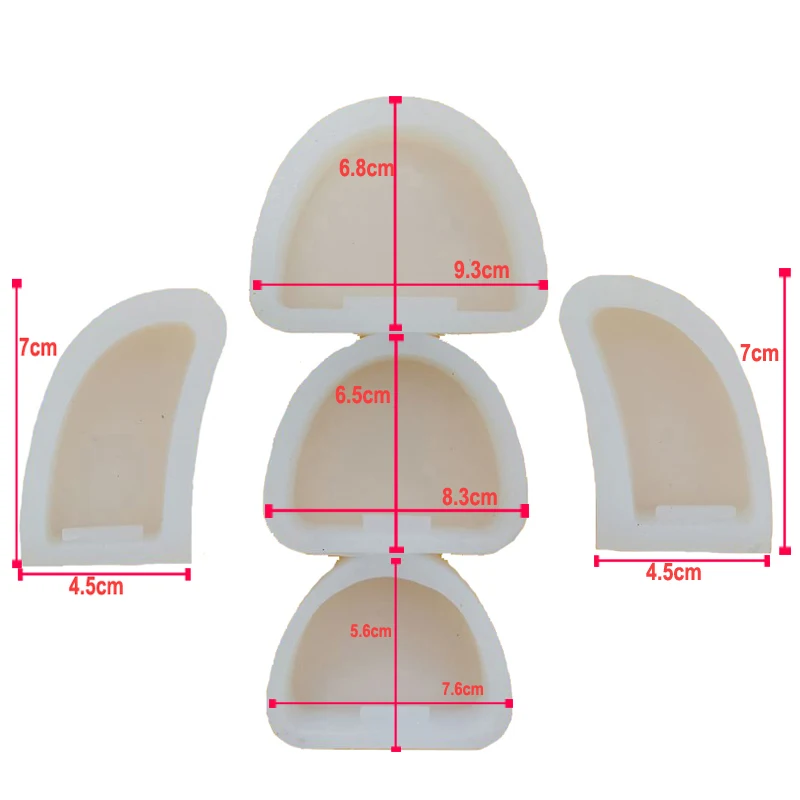 5PCS Dental Lab Silicone Plaster Model Former Base Molds Mould On Stone Model Work
