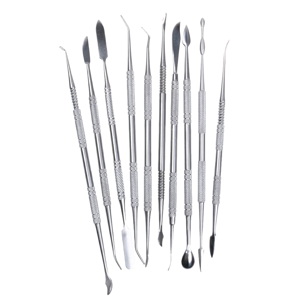 10-Piece Stainless Steel Wax Carvers Set Great For Carving, Cutting, Modeling, Scraping, Shaping, Etc