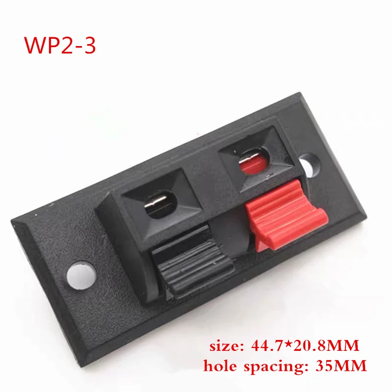 2pcs WP 2 Pin Speaker Amplifier Wire Clip Audio terminal horn wire jack Socket Medium WP2-3 terminal box clamp For Audio speaker