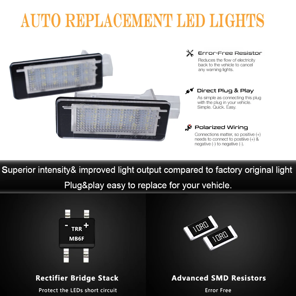 2x Free Error LED Rear Number Plate Lamp For Renault Clio Espace Fluence Laguna Latitude Grand Modus Zoe Scenic Car Styling