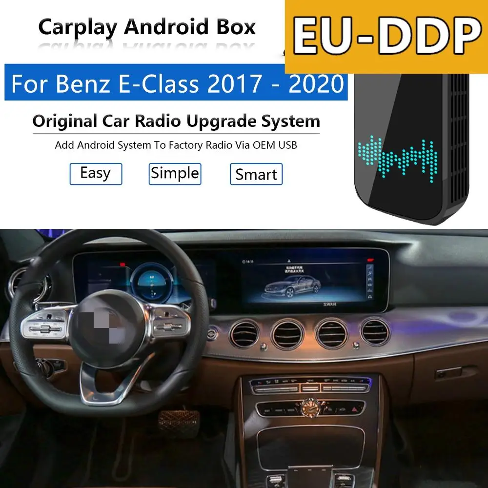 Carplay Upgrade For Mercedes Benz E Class 2017 - 2020 Radio Android Auto USB Apple Wireless Box Car Multimedia Player Audio WIFI