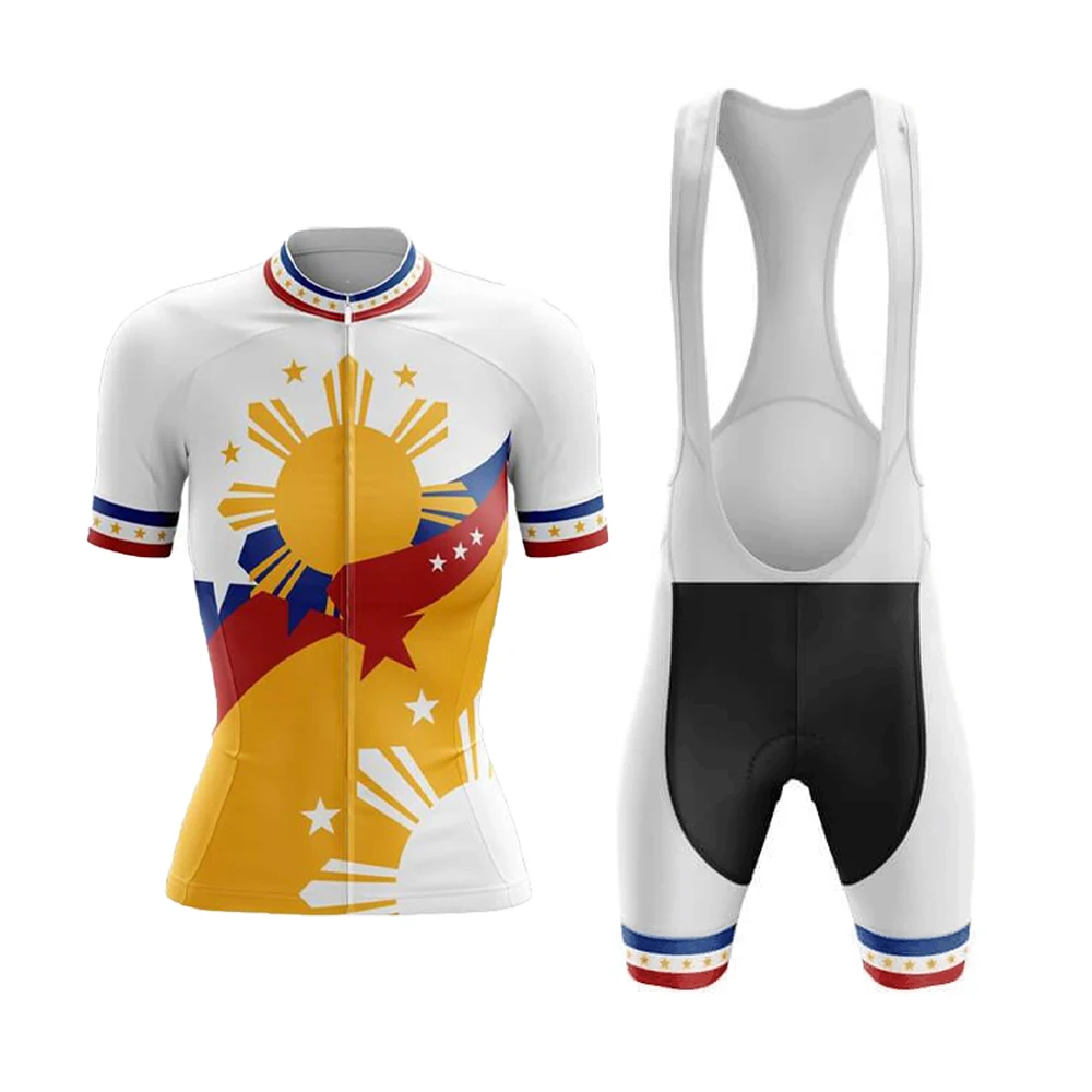 Philippines Roupa Ciclismo Feminina Set Short Sleeve Bike Clothing Bib Shorts Gel Breathable Pad New Cycling Jersey Set