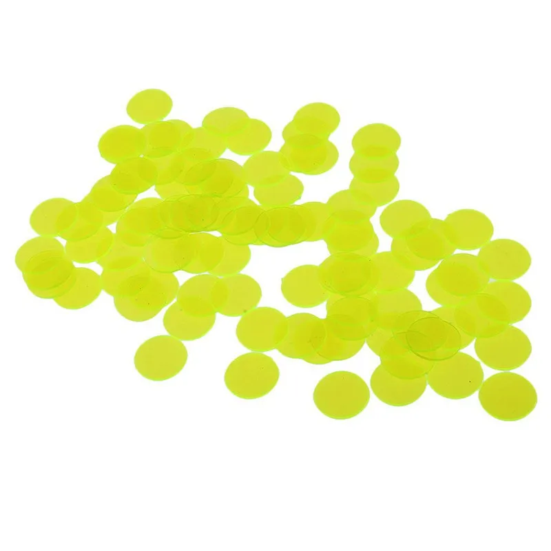 100 Stks/set 19Mm Plastic Chips, Transparante Kleur Chips, Spel Munten, Bingo Accessoires