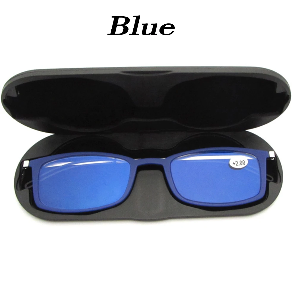 Mai Blume Dünne Blaue Licht Blockieren Lesebrille Brillen Männer Frauen Tragbare Gläser Weitsichtigkeit Mit Telefon Fall + 3,5 + 4 – Detail 10