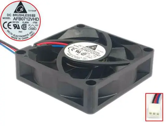 

Delta Electronics AFB0712VHD F00 DC 12V 0.40A 70x70x20mm Server Cooling Fan