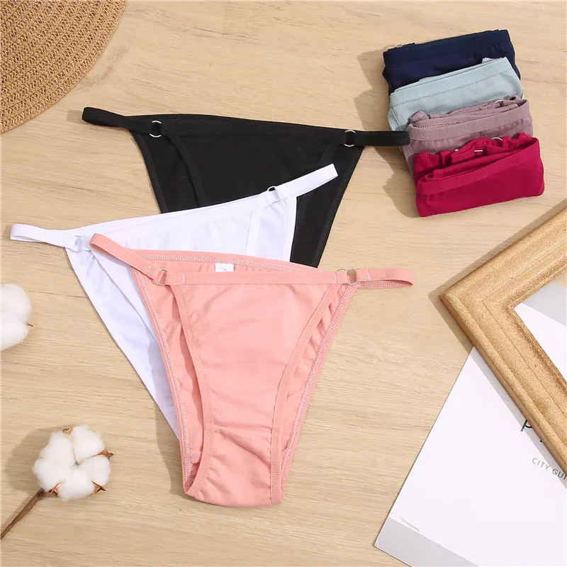 FINETOO Cotton Briefs Panties Women 3Pcs/set Sexy Low Waist Underwear M-2XL Ladies Cotton Underpants Soft Feamle Lingerie 2021