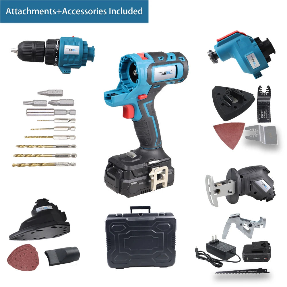 5-in-1 Combo kit Drill, jig saw, reciprocating saw, oscillating tool,Sander attachments MAKITA18V/NEWONE 20V battery Combo kit