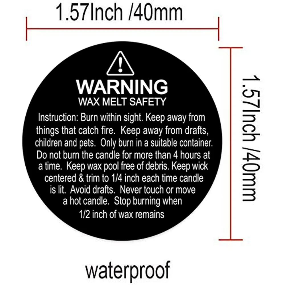 Candle Warning Stickers 504 Pcs Container Labels Waterproof Strong Wax Melting Safety Stickers Great for  Jar