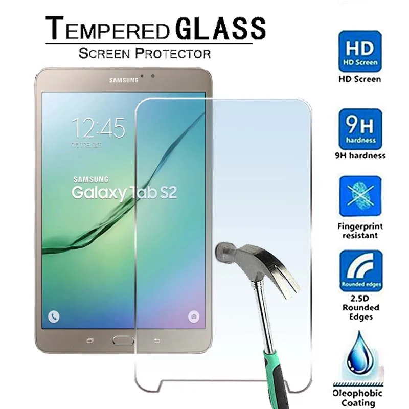 For Samsung Galaxy Tab S2 8.0 T710 T713 T719-Genuine Tablet 9H Tempered Glass Screen Protector Film Protector Guard Cover