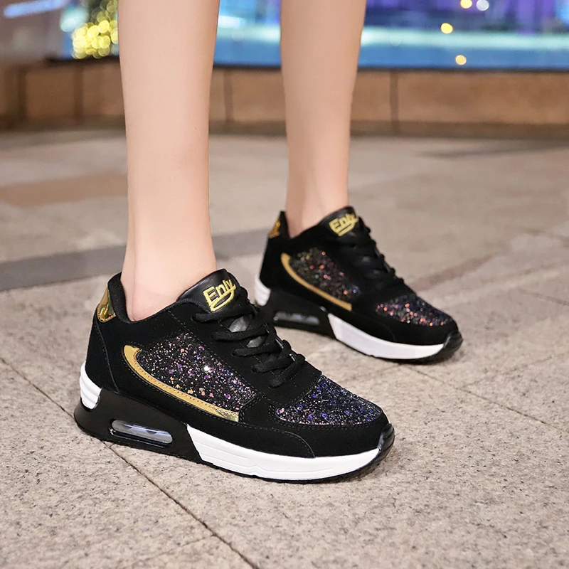 Women Sneakers On The Platform Sequins High Women\'s Shoes Tenis Feminino Light Non-slip Chaussures Femme Zapatos De Mujer