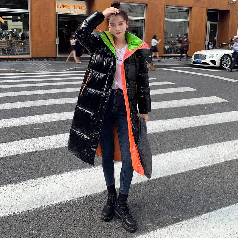 2024 Women Winter New Jacket Womens Fashion Mid-length Coats For Womens Hooded Down Parka Warm Thick Female Clothes Waterproof