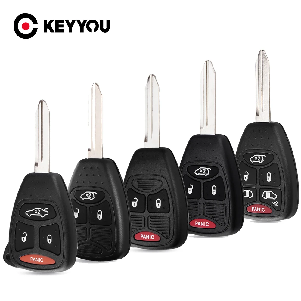 KEYYOU 30X Remote Car Key Shell Case For Chrysler 300 Aspen Dodge Dakota Durango For Jeep Grand Cherokee Commander Fob Auto Key