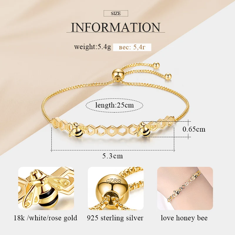 TONGZHE Charm Couple Bracelet 925 Sterling Silver Beads Men Bracelet Jewelry CZ Heart Luxury Honey Bee Bracelets For Women Sale