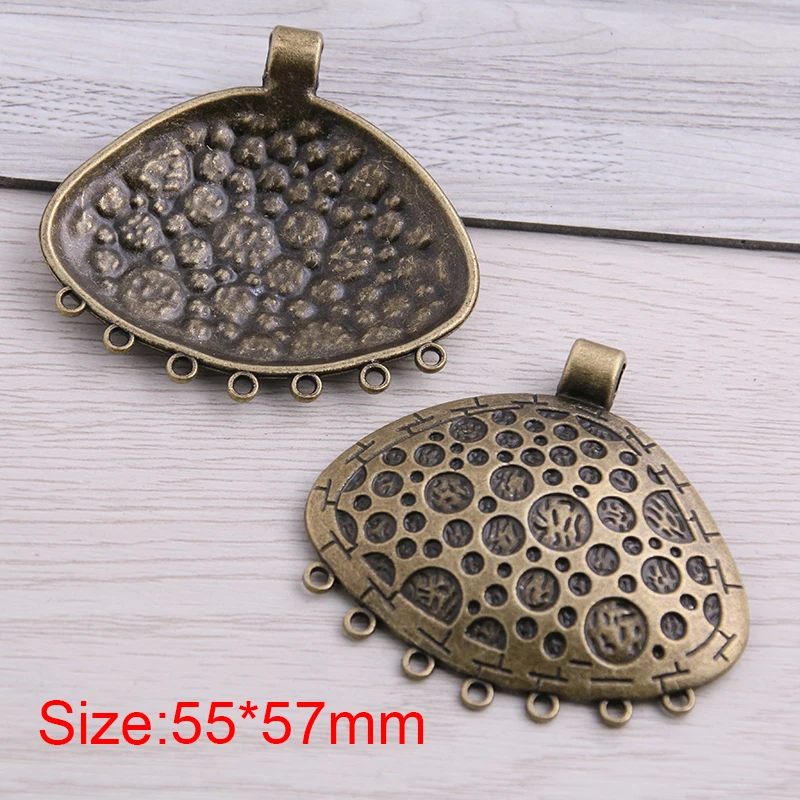 Słodki dzwonek 4 sztuk 55*57mm dwa kolor stopu cynku w stylu Vintage duża skorupa złącza zawieszki tworzenia biżuterii DIY Handmade Craft