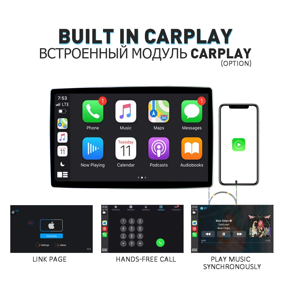 Caplay 2Din Android 11.0 Car DVD Player For Toyota vios crown camry hiace previa corolla rav4 Nissan Navigation GPS Radio Audio