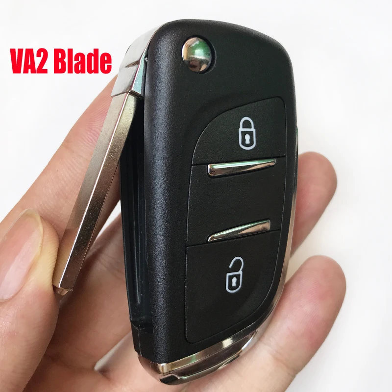 2 Knop Afstandsbediening Sleutel Shell Cover Voor Peugeot 308 307 407 206 CE0536 Auto Flip Folding Key Fob Lege Case HU83/VA2 Blade