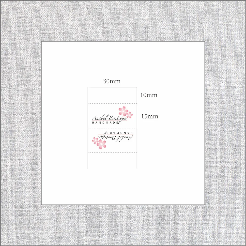 Custom Sewing Labels, Brand Labels, Clothing Tags, Cotton Ribbon, Name Label, Your Text or Logo, 30x50mm, MD2055