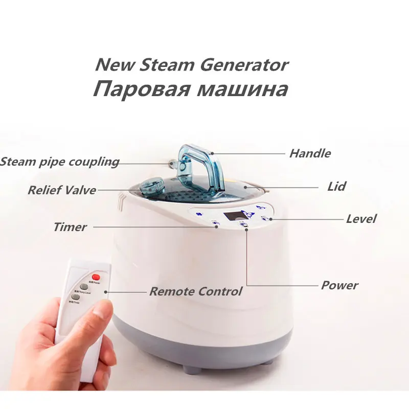 Steam Sauna Home Portable Sauna Spa 4L 2000W EU Plug STEAM BATH Slimming Household Sauna Box Ease Stainless steel pipe support