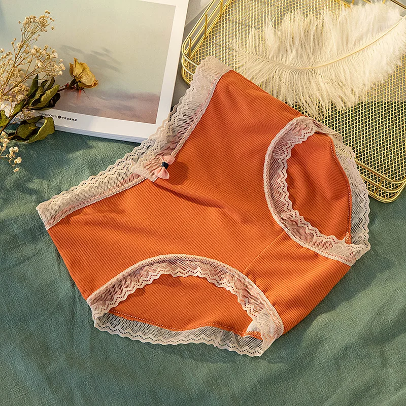 Underwear Women Cute Cotton Girl Panties Female Lace Underpants Mid Waist Sexy Panties Seamless Women\'s Briefs Girl Underpants
