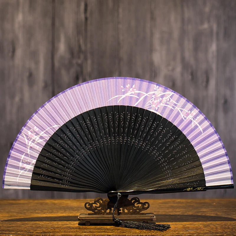 |Orchid grass] antique fan folding fan Hanfu folding fan Hanfu fan female fan Chinese style