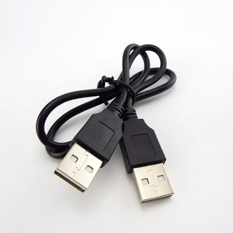 Podwójne USB 2.0 typ A z męskiego na męskie przedłużacz komputera Adapter do kabla złącze przedłużacz szybki Transfer synchronizacja danych