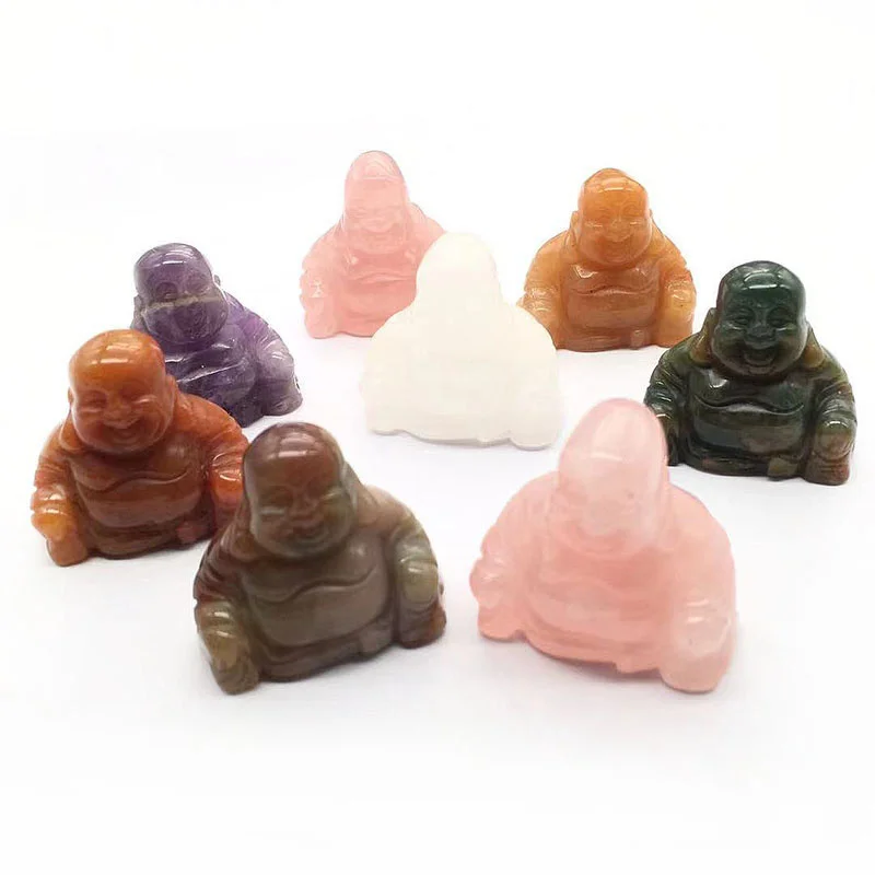 Natural feng shui amethyst crystal stone buddha craved folk craft healing crystal buddha for home decoration