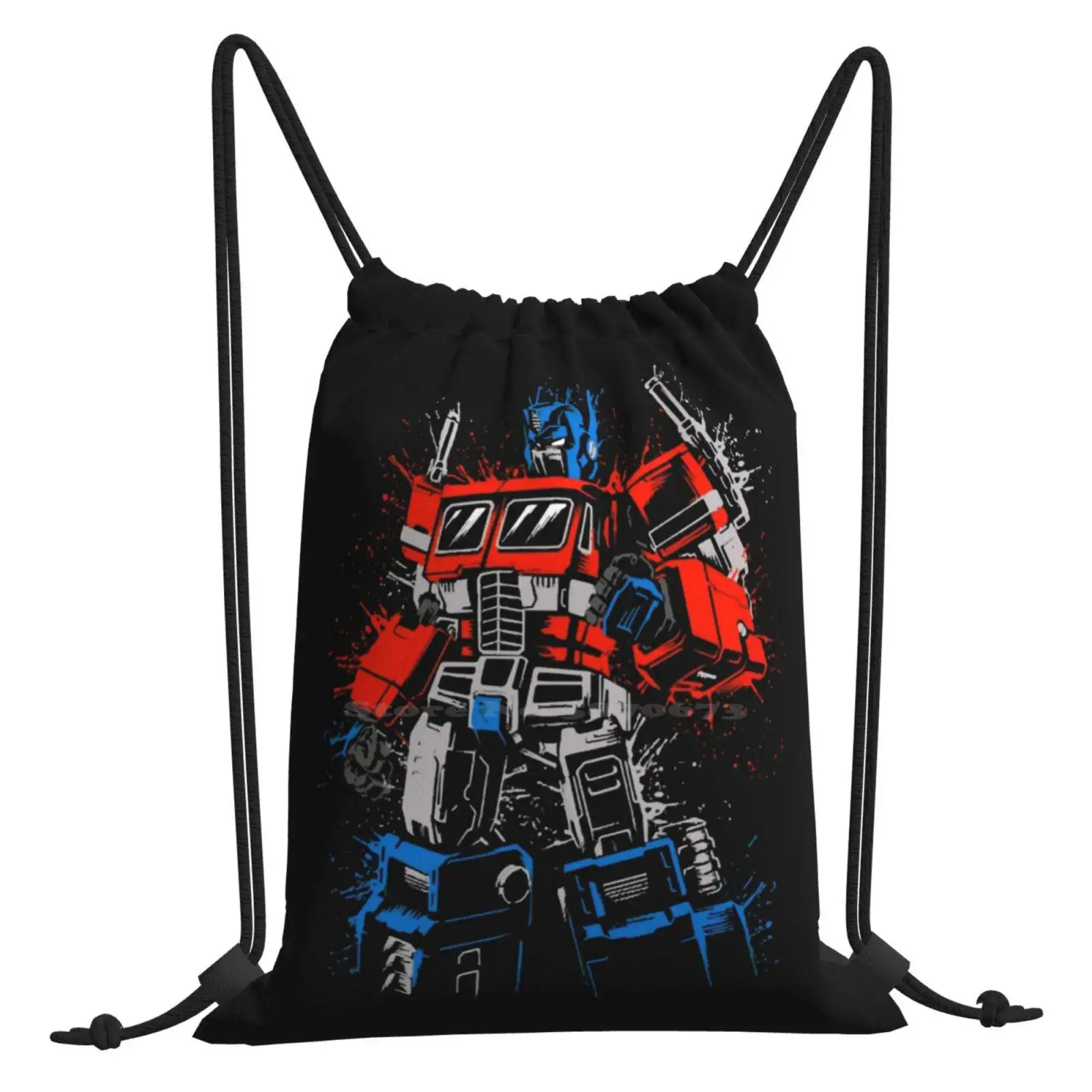 Đầm Xòe Thủ Túi Dây Rút Ba Lô Dành Cho Nam Nữ Cô Gái Tuổi Teen Đen Optimus Prime Anime Autobot Decepticon Nhật Bản Otaku