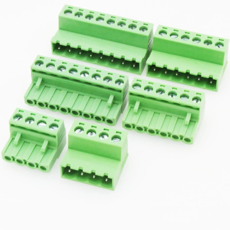 1Sets solderless docking type 2EDG 5.08MM screw terminal block connector PCB plug-in type 2edg type green terminal block